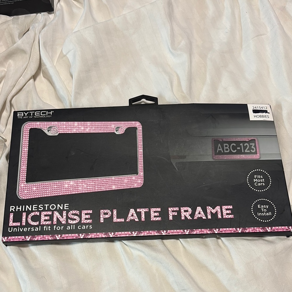 Pink Rhinestone License Plate Frame - Picture 2 of 6